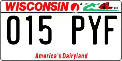 WI license plate 015PYF