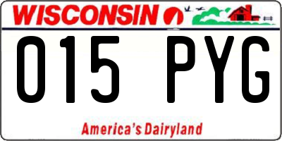 WI license plate 015PYG