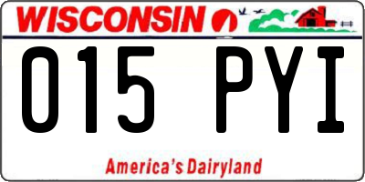 WI license plate 015PYI