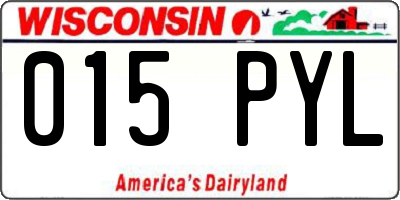 WI license plate 015PYL