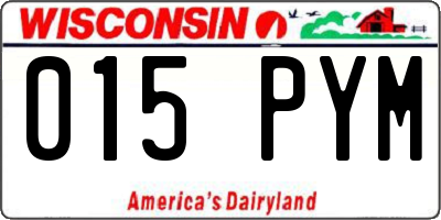 WI license plate 015PYM