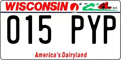 WI license plate 015PYP