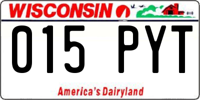 WI license plate 015PYT