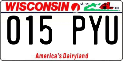 WI license plate 015PYU