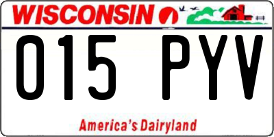 WI license plate 015PYV