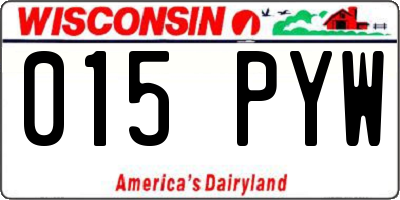 WI license plate 015PYW