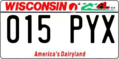 WI license plate 015PYX