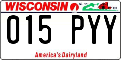 WI license plate 015PYY