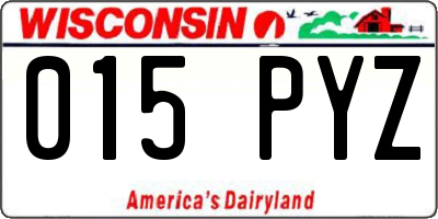 WI license plate 015PYZ