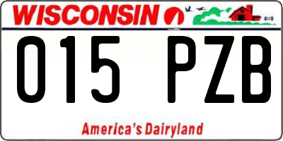 WI license plate 015PZB