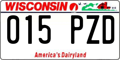WI license plate 015PZD