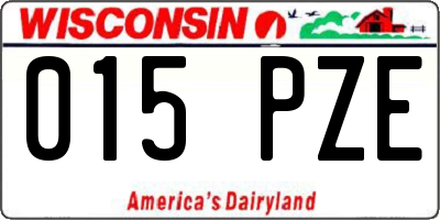 WI license plate 015PZE