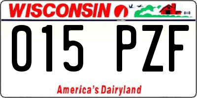 WI license plate 015PZF