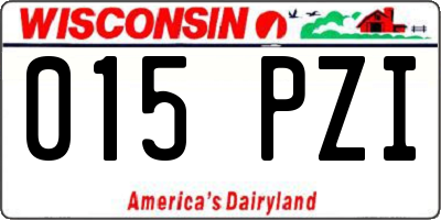 WI license plate 015PZI