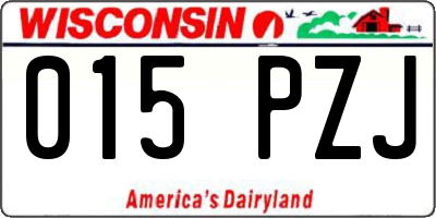 WI license plate 015PZJ