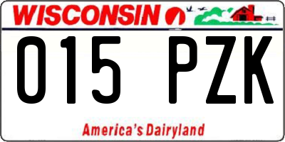 WI license plate 015PZK