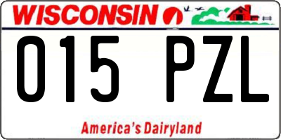 WI license plate 015PZL