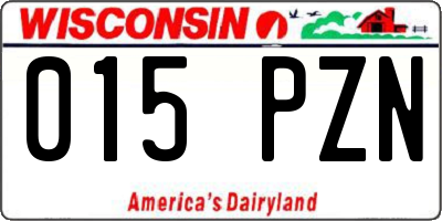 WI license plate 015PZN