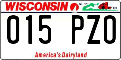 WI license plate 015PZO