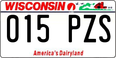 WI license plate 015PZS