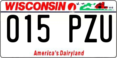 WI license plate 015PZU