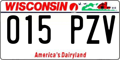 WI license plate 015PZV