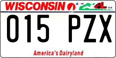 WI license plate 015PZX