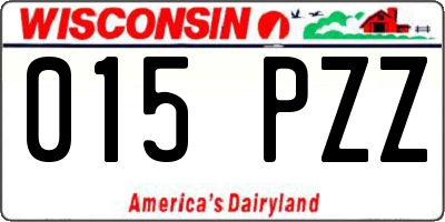 WI license plate 015PZZ