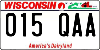 WI license plate 015QAA