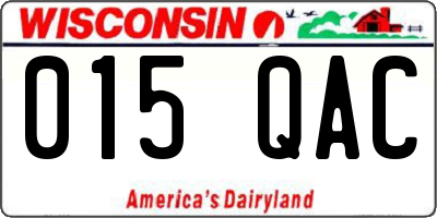 WI license plate 015QAC