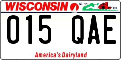 WI license plate 015QAE