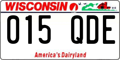 WI license plate 015QDE