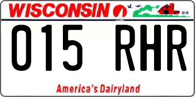 WI license plate 015RHR