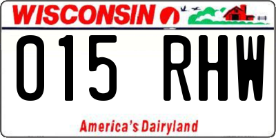 WI license plate 015RHW