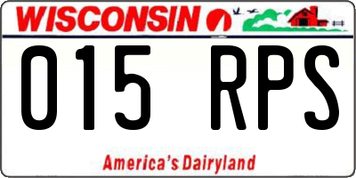WI license plate 015RPS