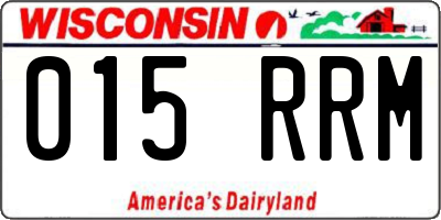 WI license plate 015RRM
