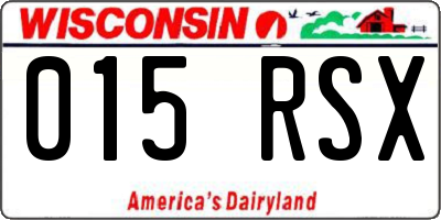 WI license plate 015RSX