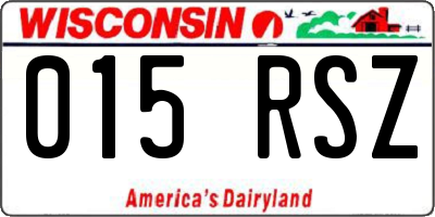 WI license plate 015RSZ