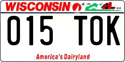 WI license plate 015TOK