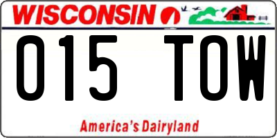 WI license plate 015TOW