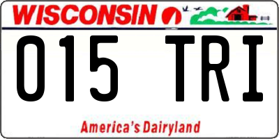 WI license plate 015TRI
