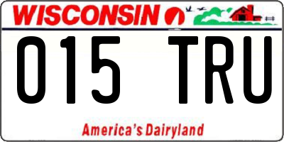 WI license plate 015TRU