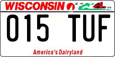 WI license plate 015TUF