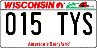 WI license plate 015TYS