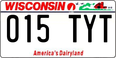WI license plate 015TYT