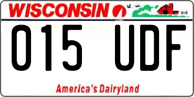 WI license plate 015UDF