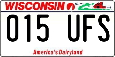 WI license plate 015UFS