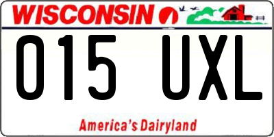 WI license plate 015UXL