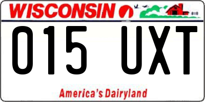 WI license plate 015UXT