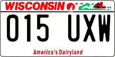 WI license plate 015UXW